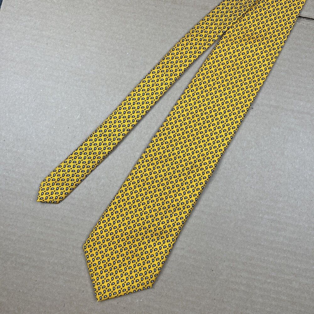 Brooks Brothers Makers Tie Men’s 58”x3.75” Silk Yellow Paisley